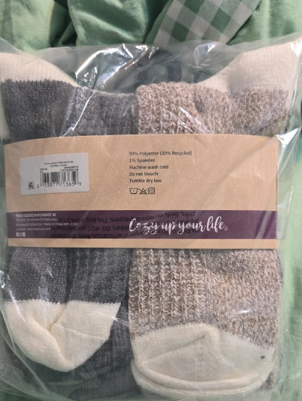 Muk Luks Womens Boot Socks - Black and Gray Neutral Pack Size 6-11